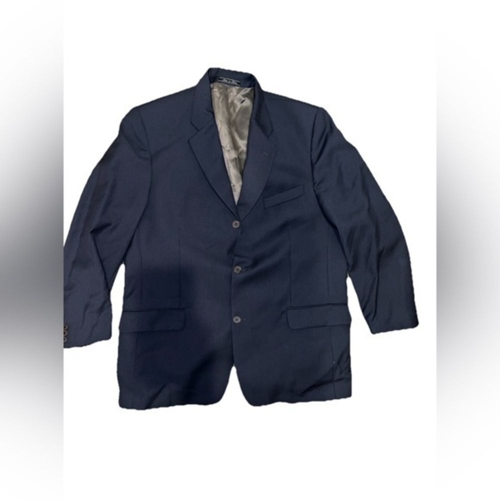 Bachrach Men’s 46 Reg Gray 100% Virgin Wool Sport Coat Blazer Jacket 46R Italy